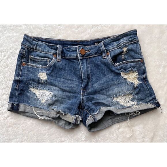 [BLANKNYC] The Fulton Boyfriend Distressed Cuffed Hem Denim Shorts, Size 25 - Picture 5 of 16